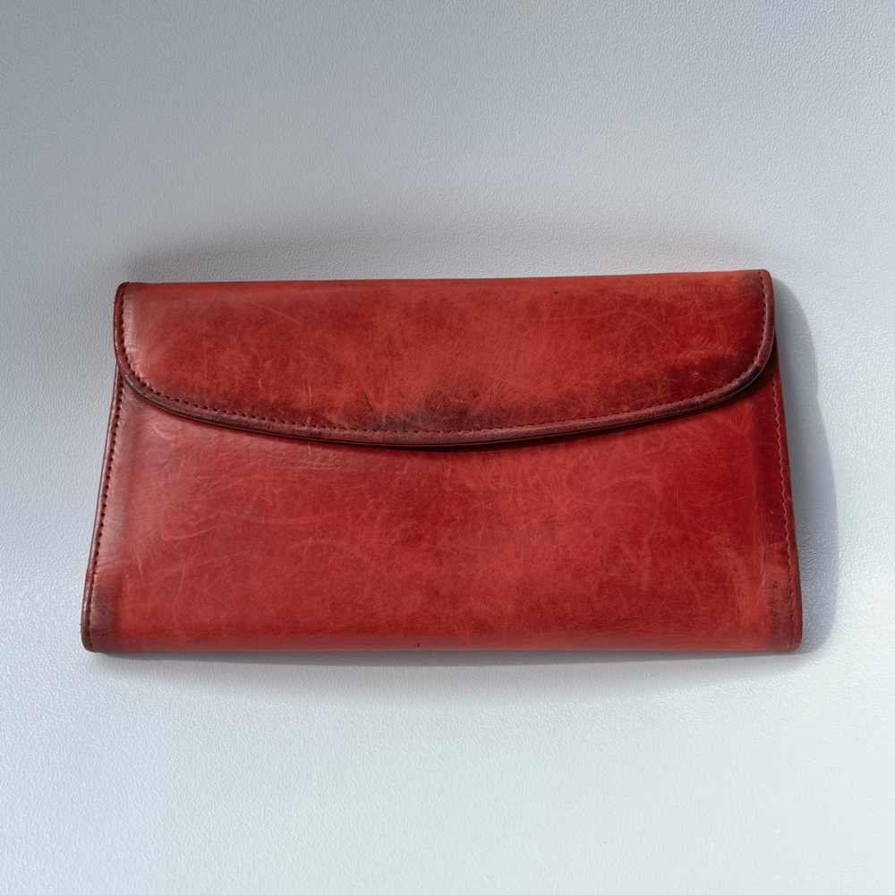 Coach Vintage Red Trifold Leather Wallet